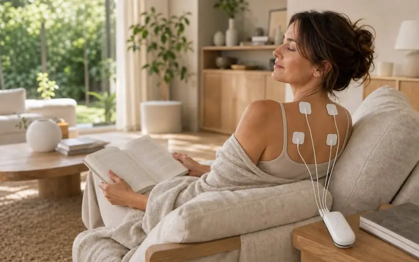 Mode Passif : patchs posés sur le haut du dos pendant la lecture